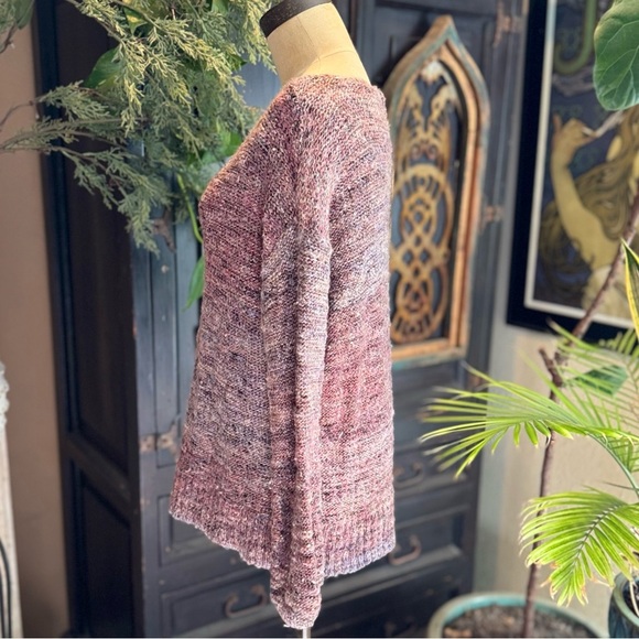 American Eagle soft oversized heathered mauve cozy sweater boat neck - Picture 6 of 14